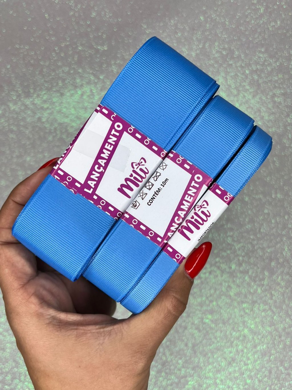 Fita Gorgurão Lisa Mili Cor337-CAPRI BLUE 10mt