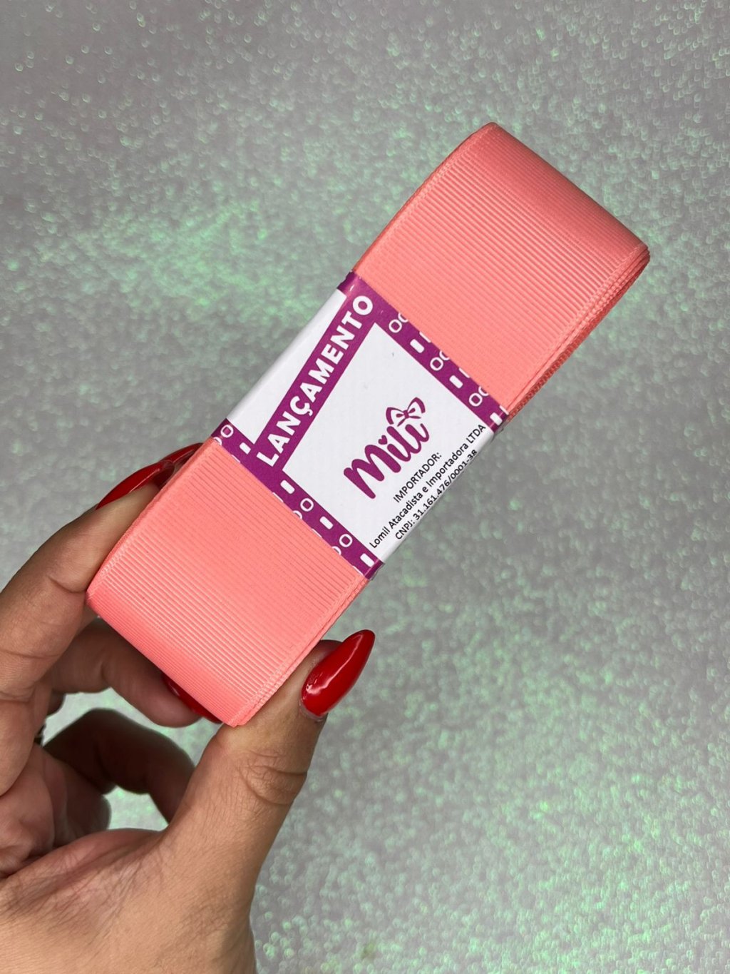 Fita Gorgurão Lisa Mili Cor238-LT CORAL 10mt