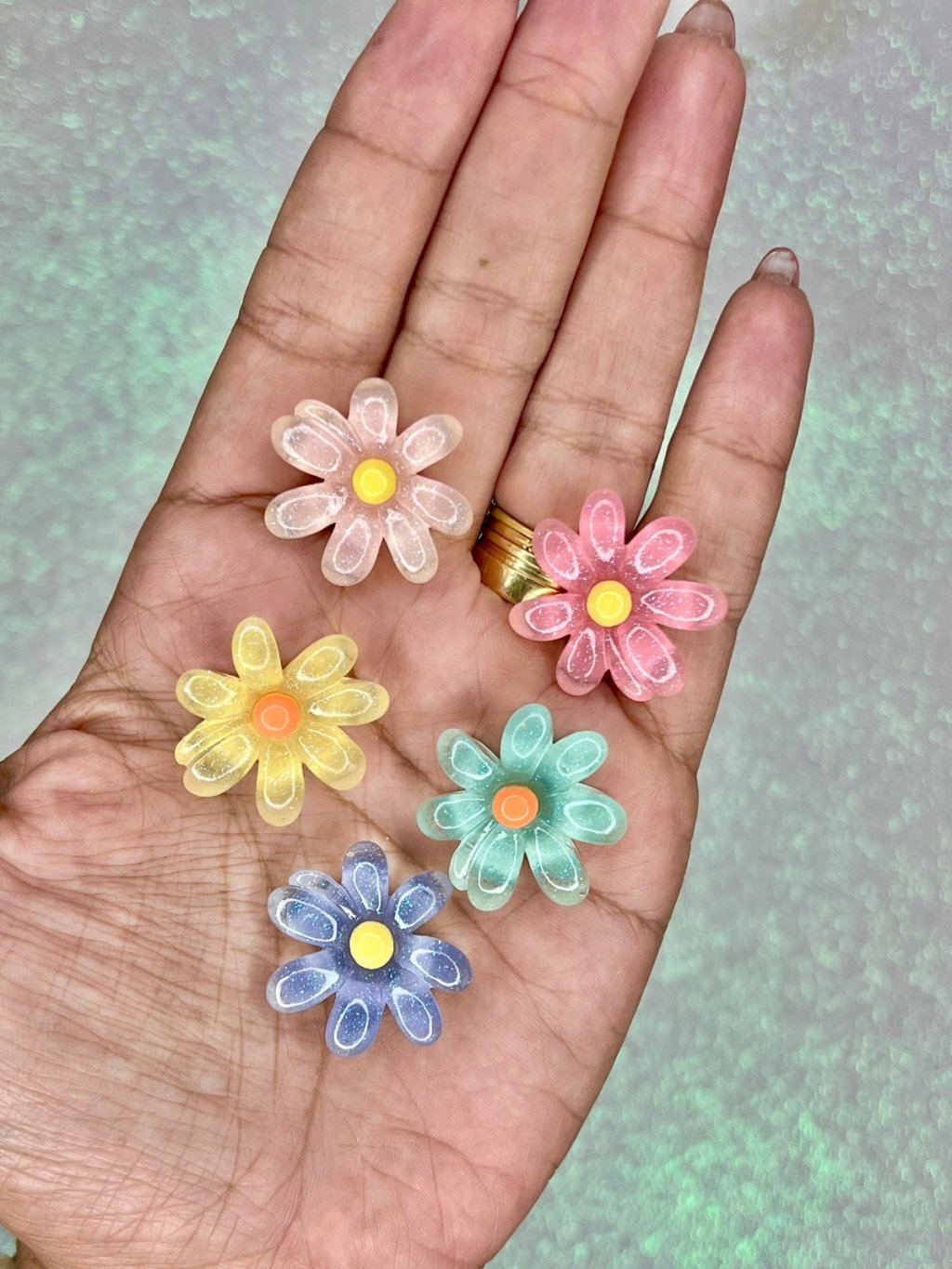 Aplique Margarida Gliter Yama 50043 Color 25mm 05und