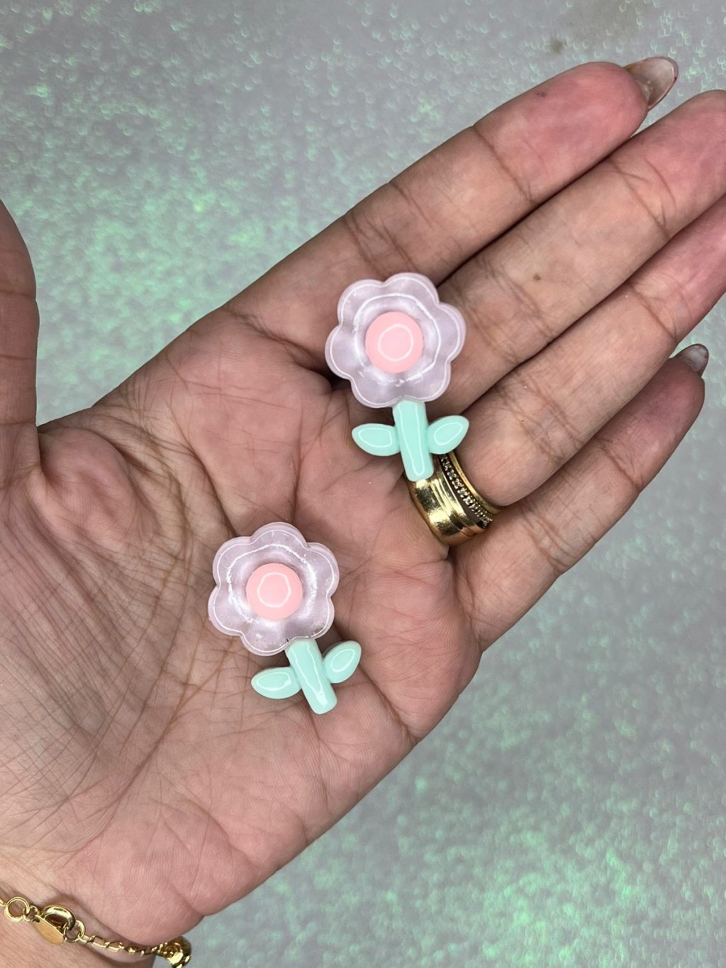 Aplique Flor c/Folha Yama 50044 LILÁS 25mm 02und