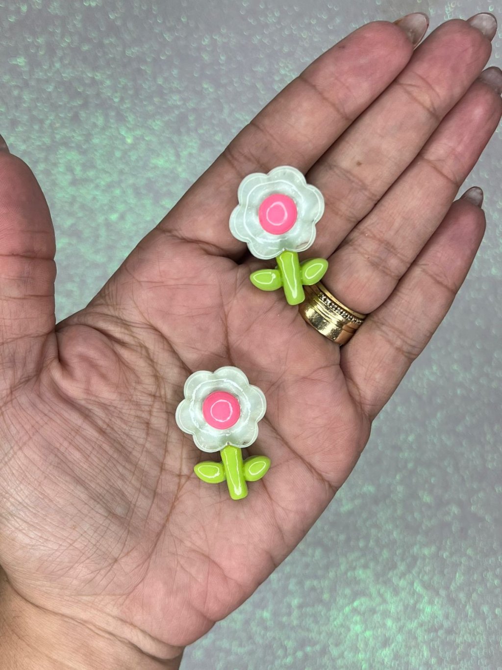 Aplique Flor c/Folha Yama 50044 ACQUA 25mm 02und