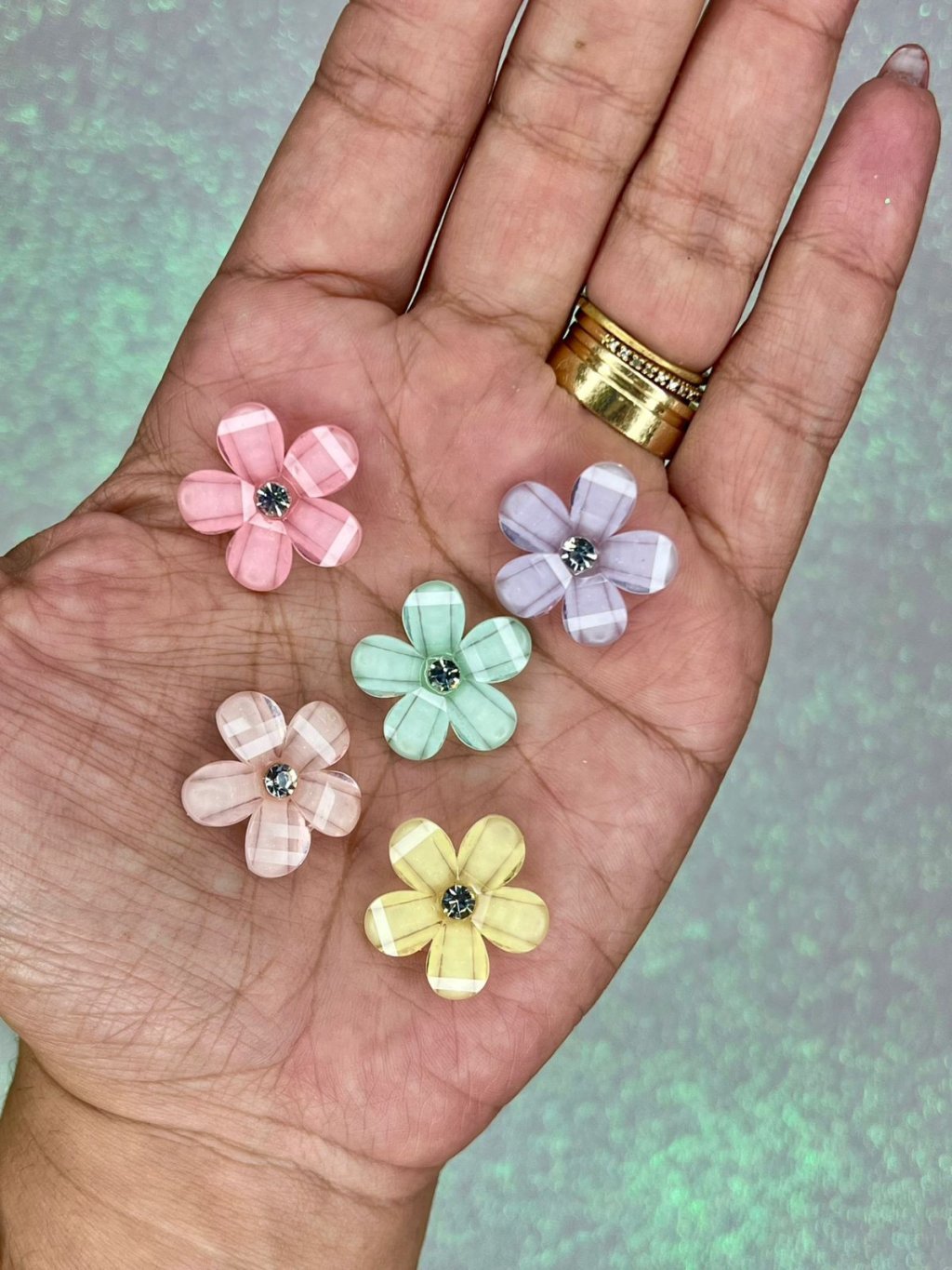 Aplique Flor c/Strass Yama 50047 CandyColor 20mm 05und