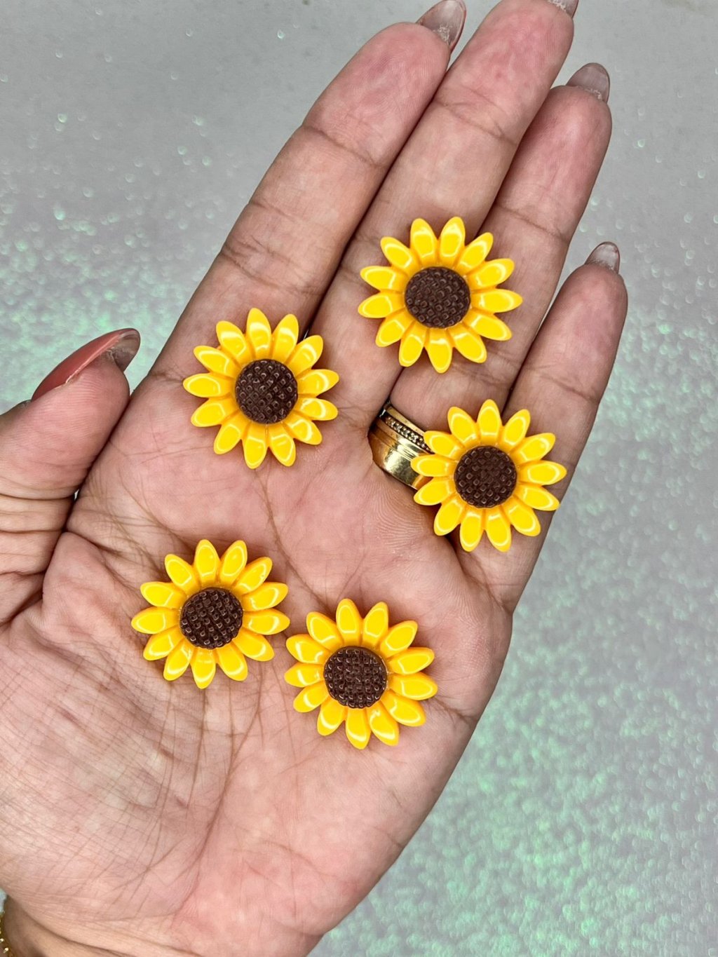 Aplique Girassol Resina Yama Ref:50059 25mm 05und