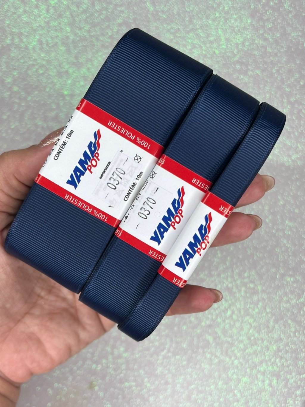 Fita Gorgurão Lisa YamaPOP Cor370-NAVY 10mt