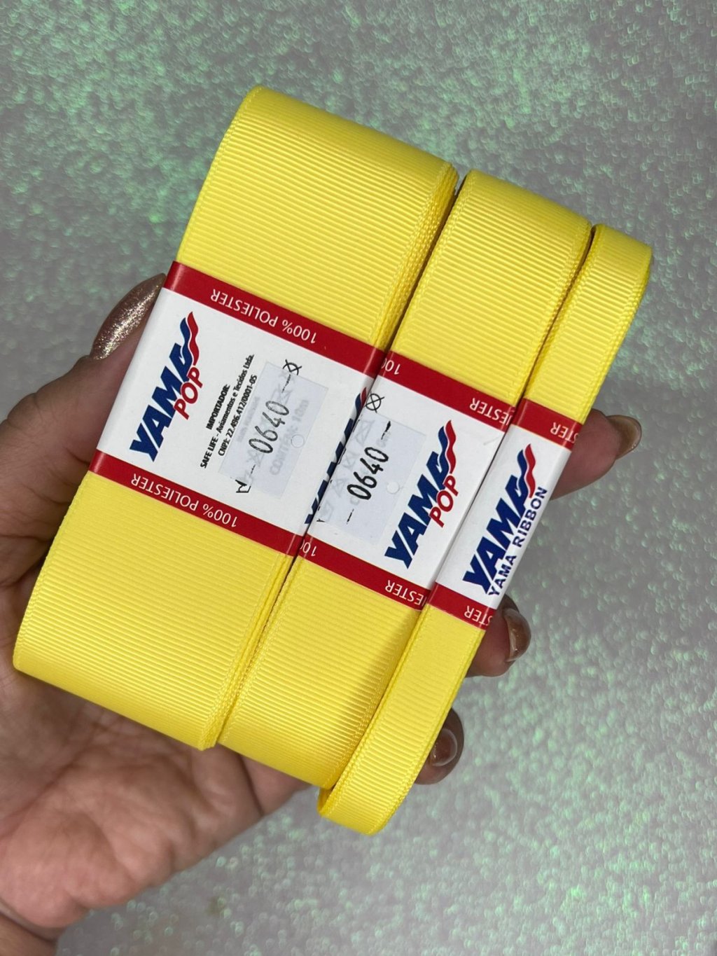 Fita Gorgurão Lisa YamaPOP Cor640-LEMON 10mt