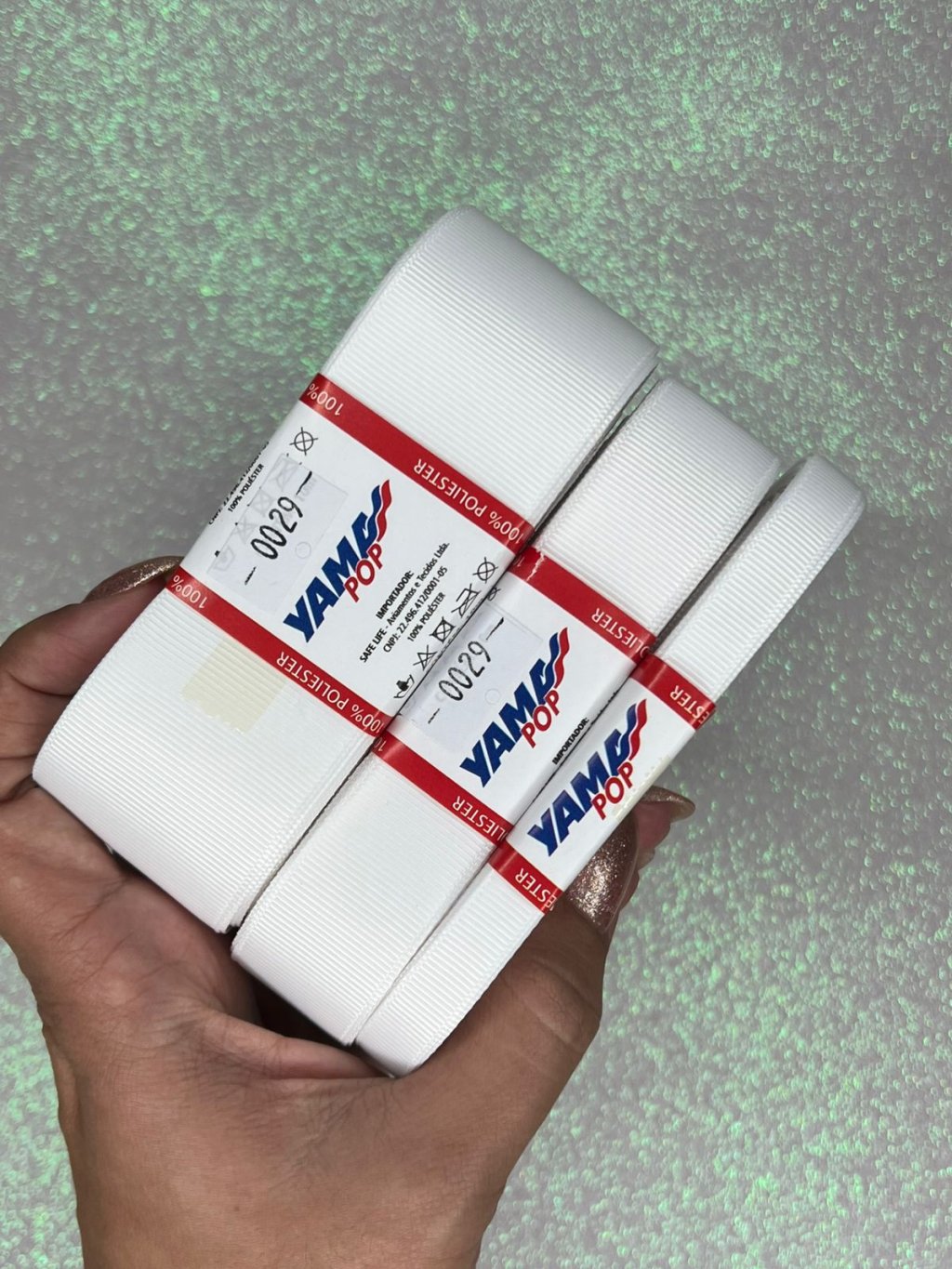 Fita Gorgurão Lisa YamaPOP Cor029-WHITE 10mt