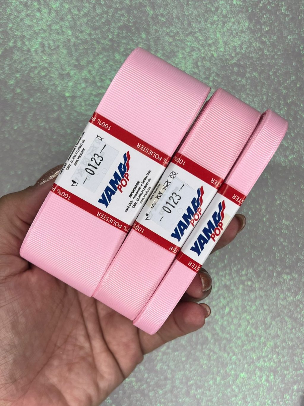 Fita Gorgurão Lisa YamaPOP Cor123-PEARL PINK 10mt