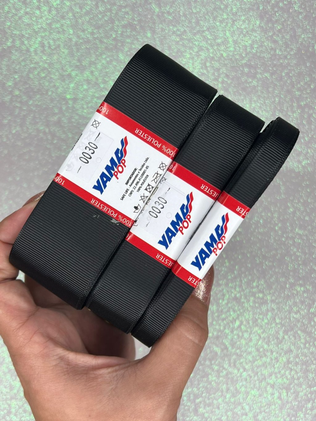 Fita Gorgurão Lisa YamaPOP Cor030-BLACK 10mt