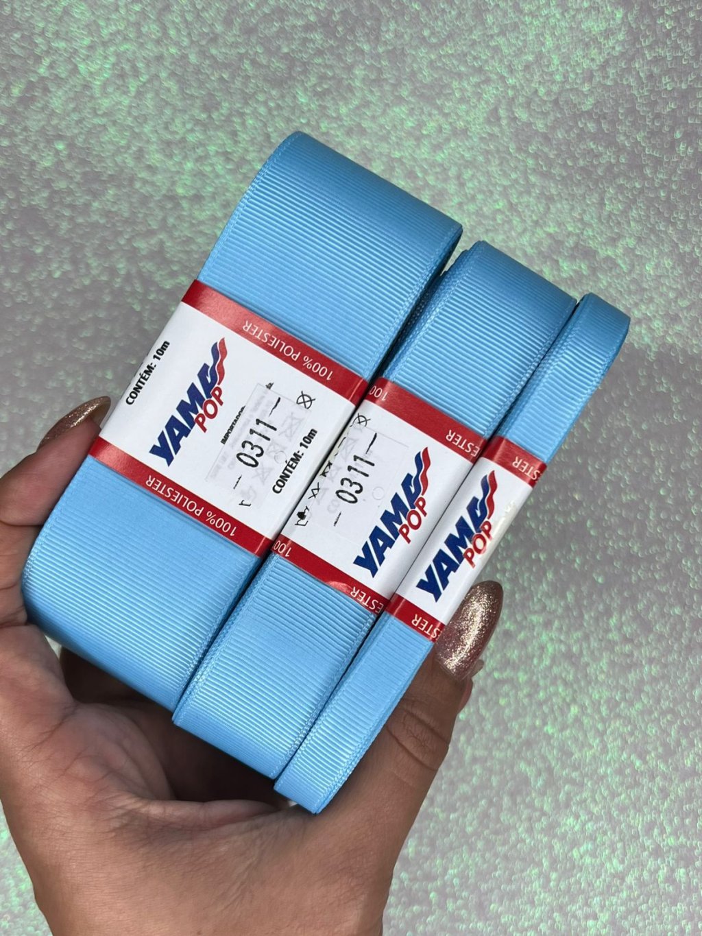 Fita Gorgurão Lisa YamaPOP Cor311-BLUE MIST 10mt