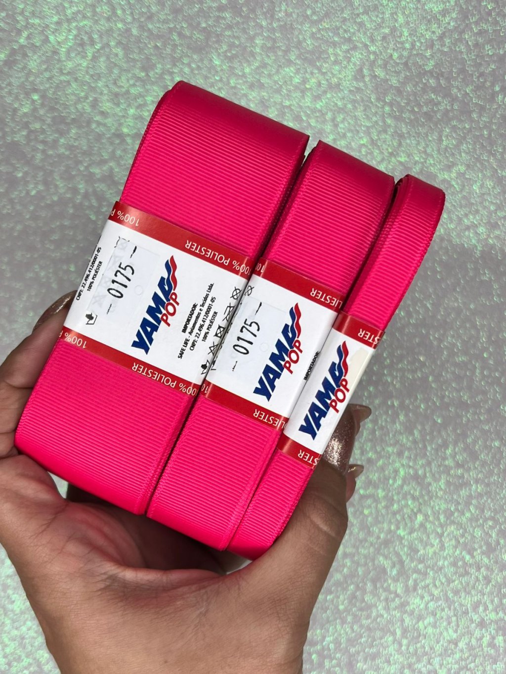 Fita Gorgurão Lisa YamaPOP Cor175-SHOCKING PINK 10mt