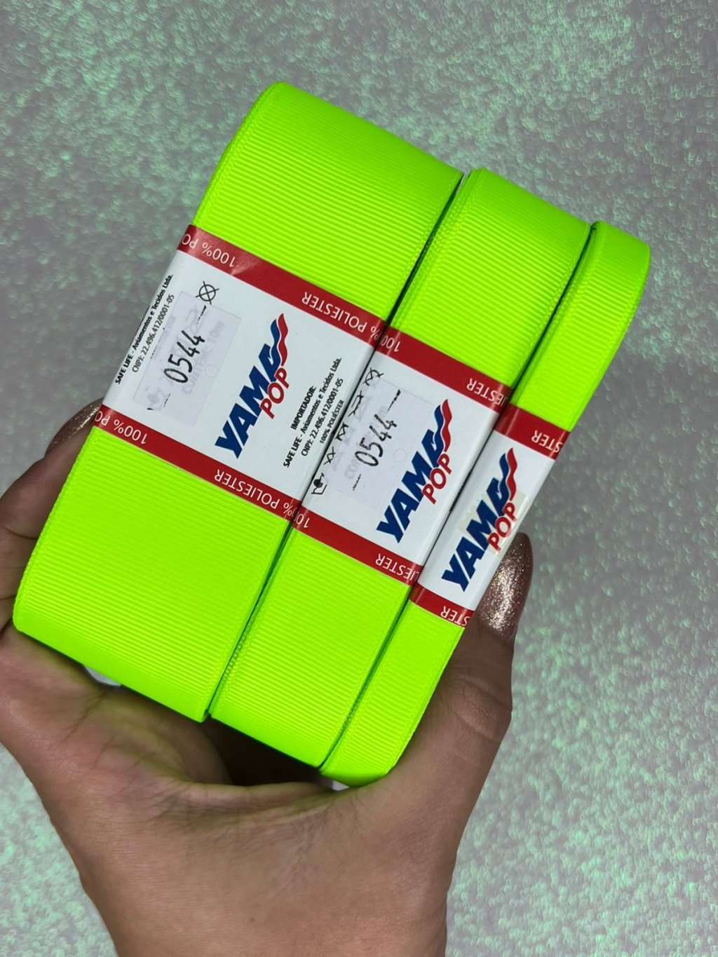 Fita Gorgurão Lisa YamaPOP Cor544-KEY LIME 10mt