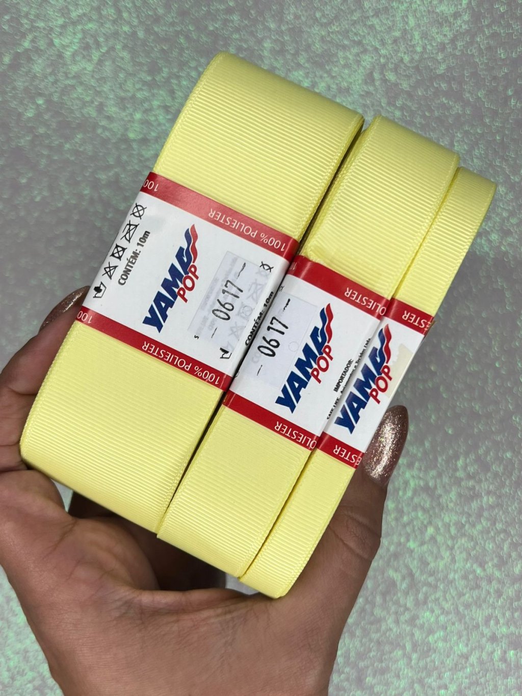 Fita Gorgurão Lisa YamaPOP Cor617-BABY MAIZE 10mt