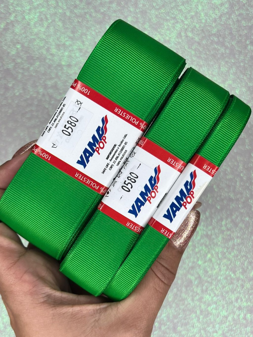 Fita Gorgurão Lisa YamaPOP Cor580-EMERALD 10mt