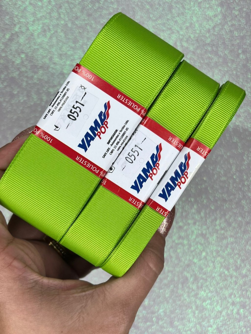 Fita Gorgurão Lisa YamaPOP Cor551-JASMINE GREEN 10mt