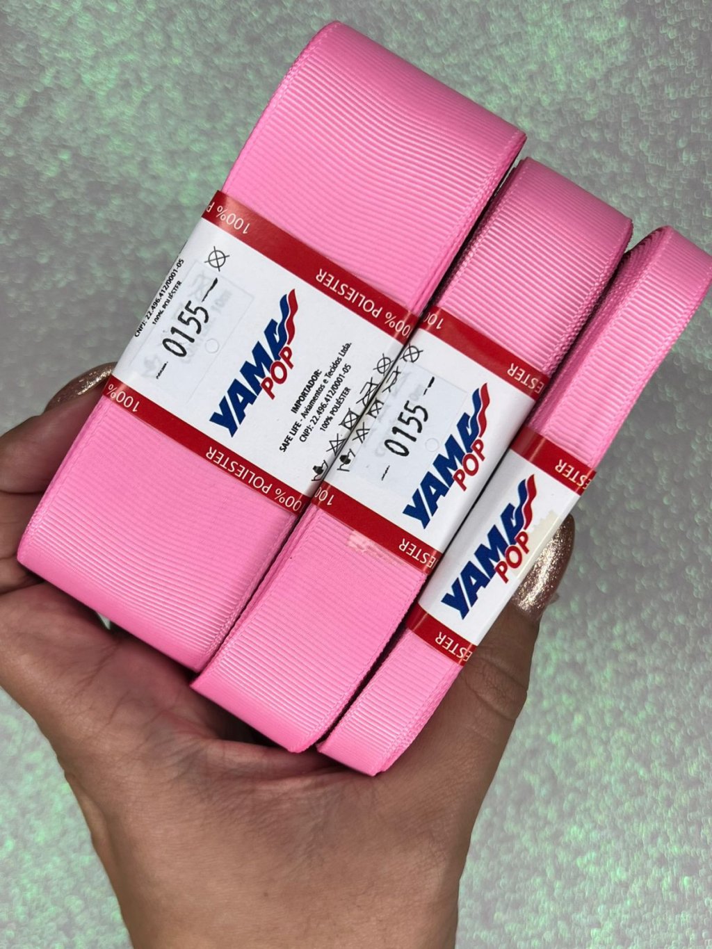Fita Gorgurão Lisa YamaPOP Cor155-GERANIUM PINK 10mt