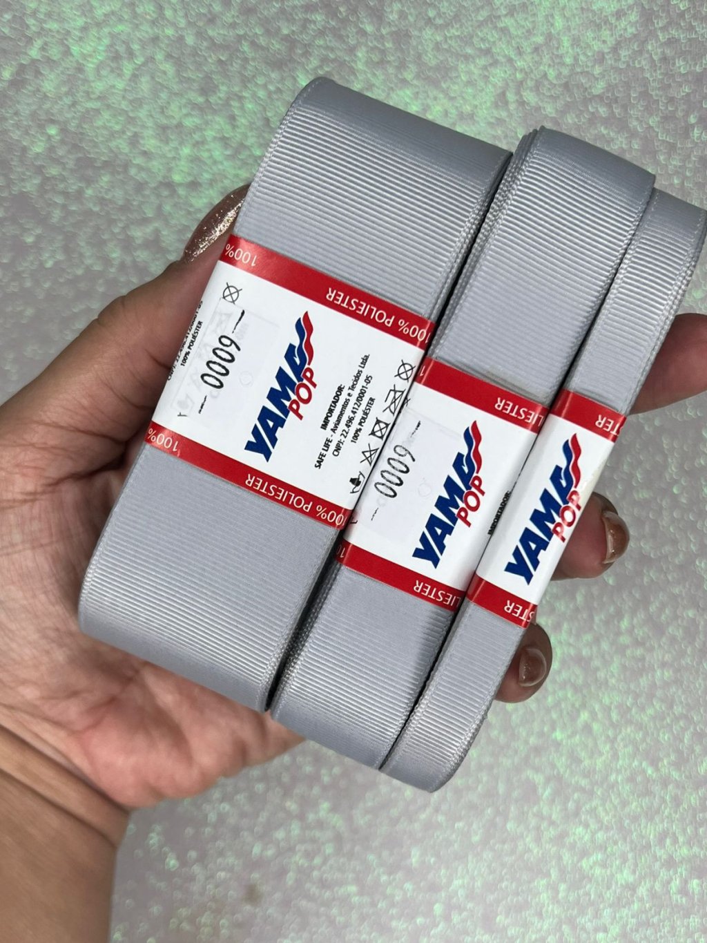 Fita Gorgurão Lisa YamaPOP Cor009-LIGHT SILVER 10mt