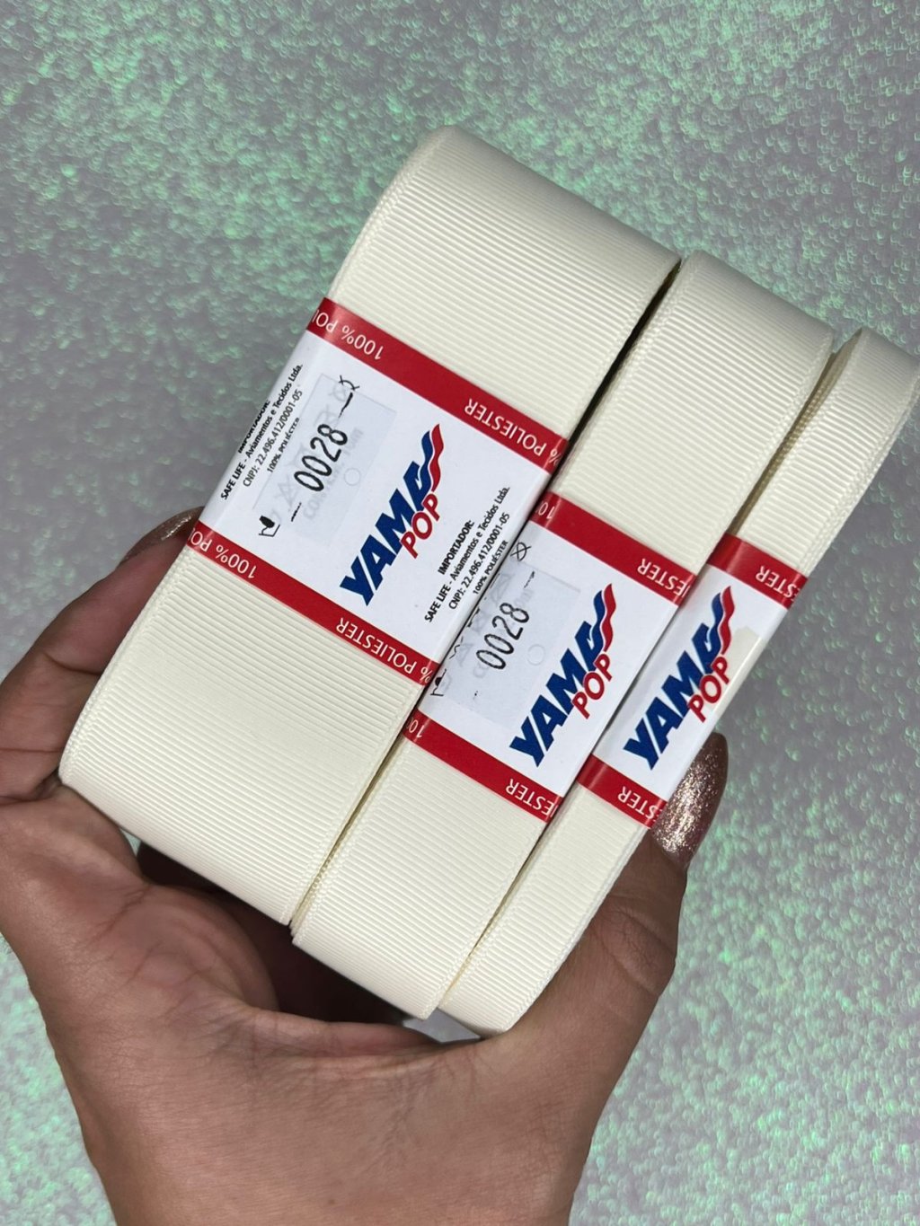 Fita Gorgurão Lisa YamaPOP Cor028-ANTIQUE WHITE 10mt