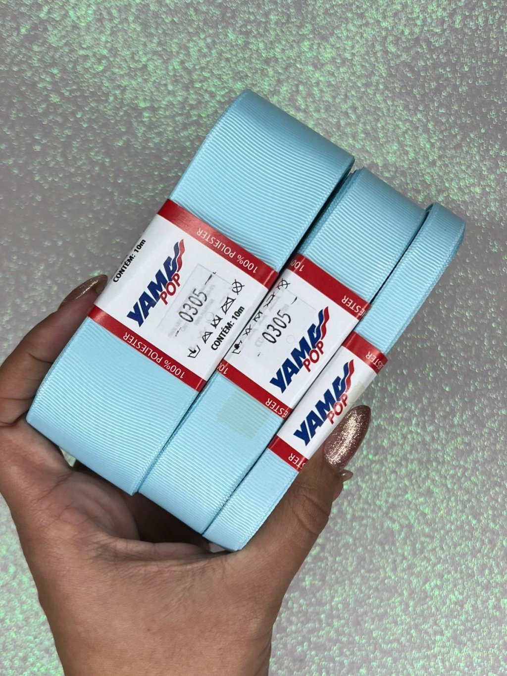 Fita Gorgurão Lisa YamaPOP Cor305-LT BLUE 10mt