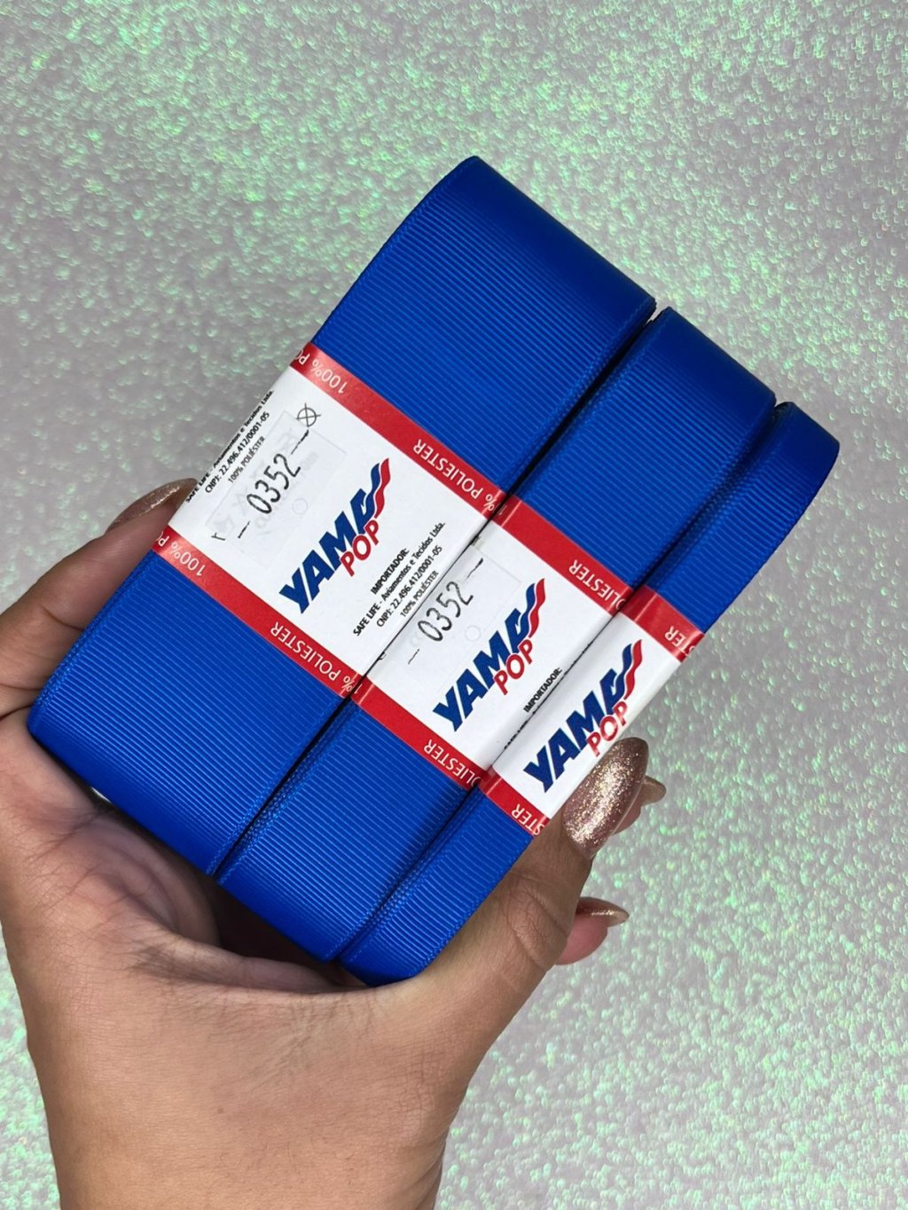 Fita Gorgurão Lisa YamaPOP Cor352-ELETRIC BLUE 10mt