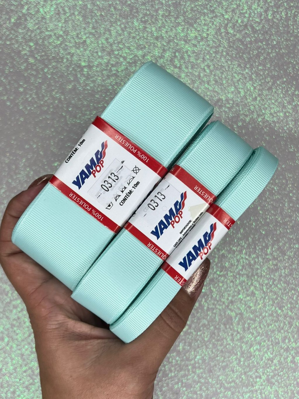 Fita Gorgurão Lisa YamaPOP Cor313-CRYSTALLINE 10mt