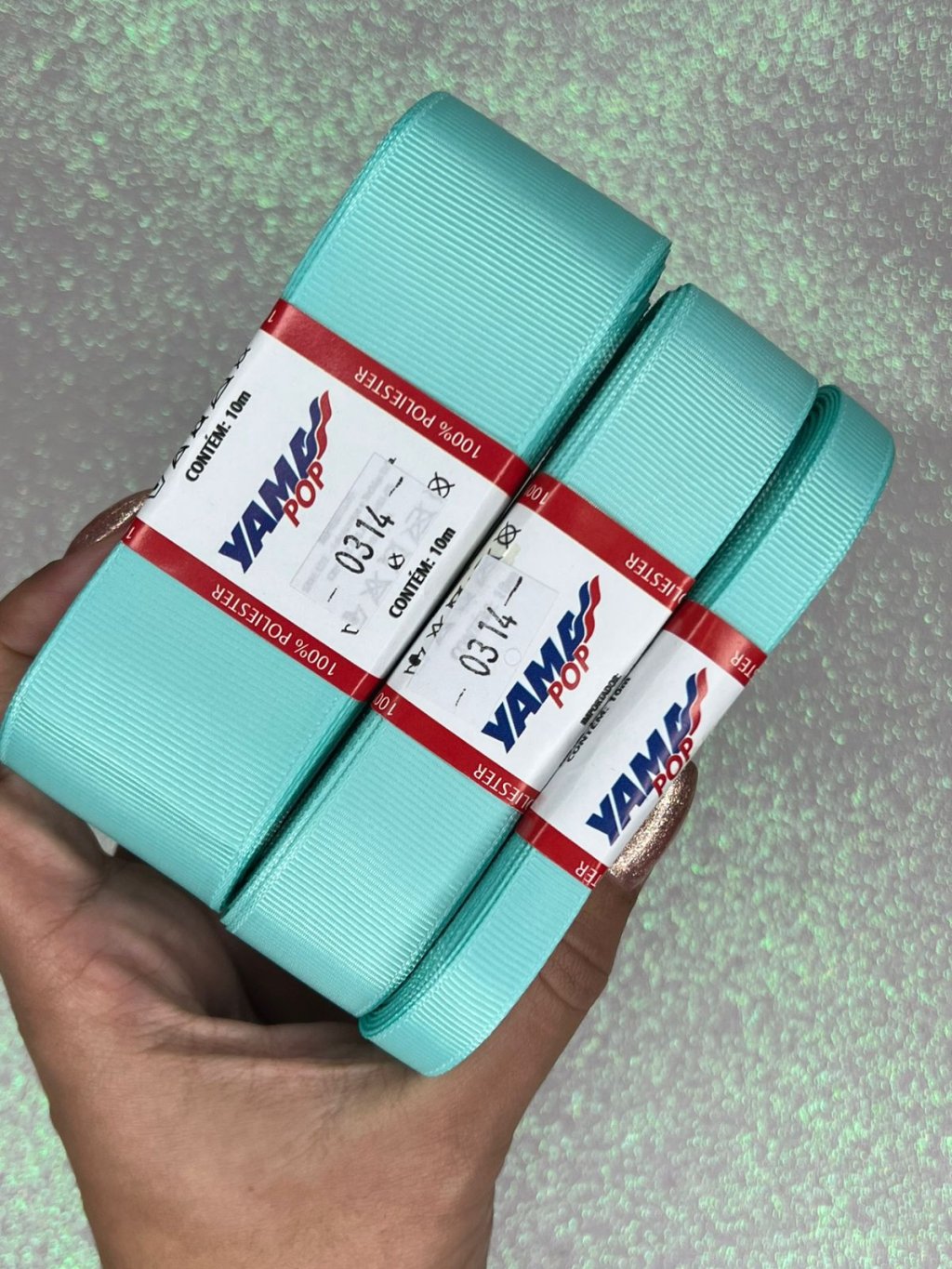 Fita Gorgurão Lisa YamaPOP Cor314-ACQUA 10mt