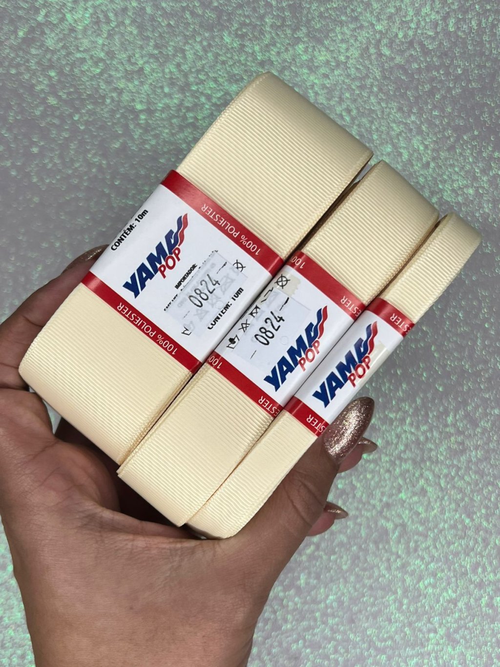 Fita Gorgurão Lisa YamaPOP Cor824-BUTTERMILK 10mt