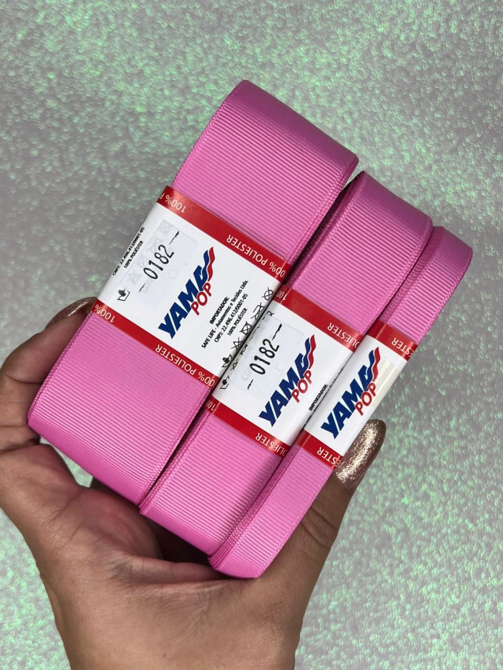 Fita Gorgurão Lisa YamaPOP Cor182-ROSE BLOOM 10mt