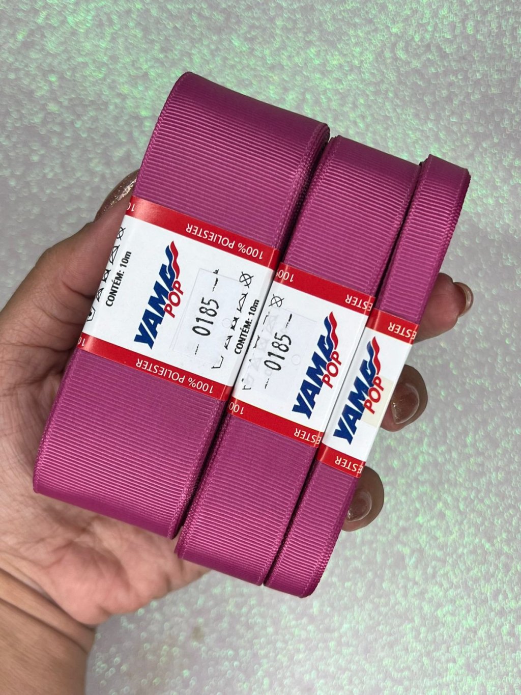 Fita Gorgurão Lisa YamaPOP Cor185-RASPBERRY 10mt