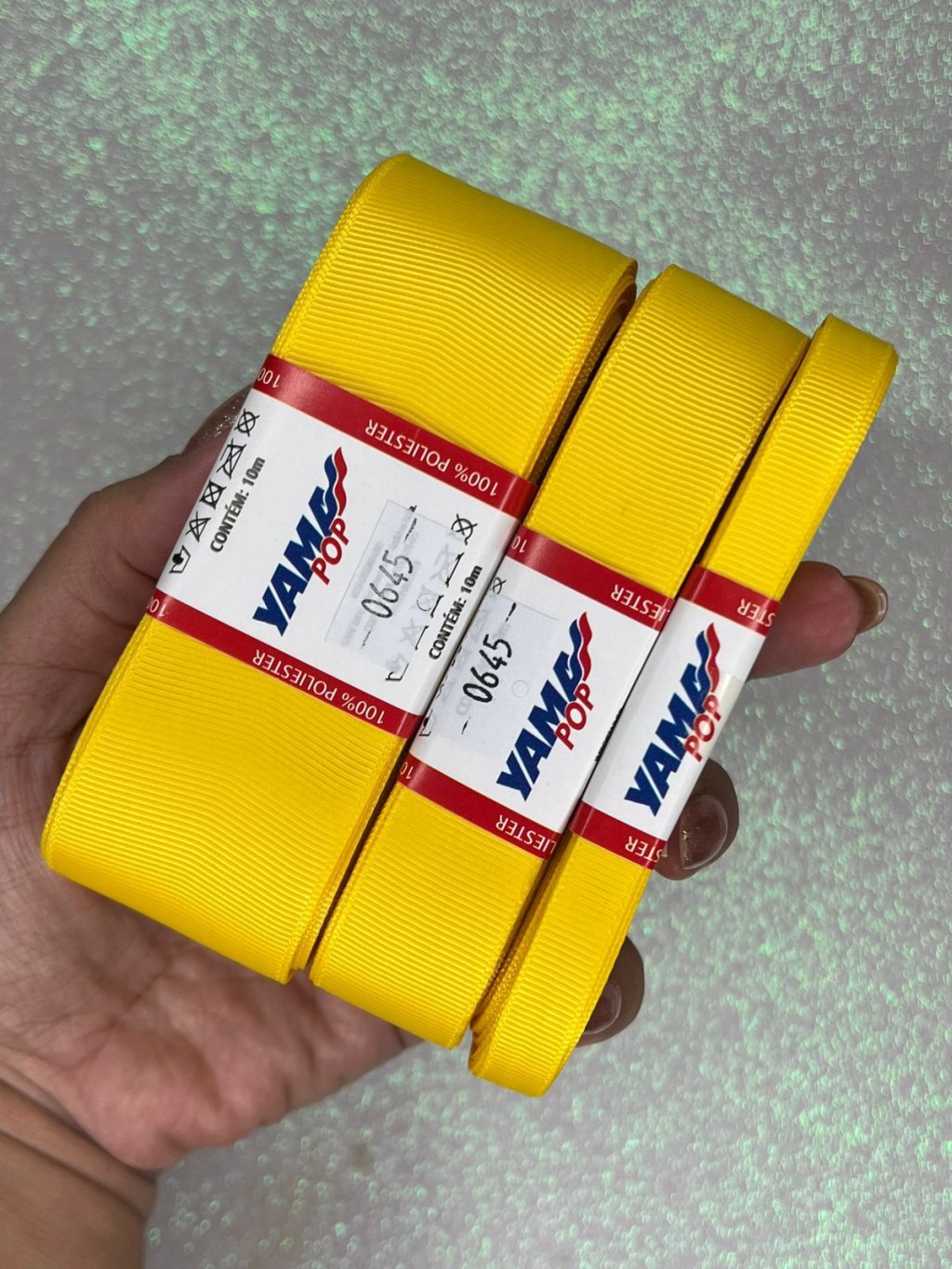 Fita Gorgurão Lisa YamaPOP Cor645-DAFFODIL 10mt