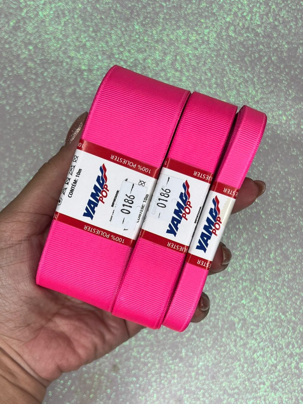 Fita Gorgurão Lisa YamaPOP Cor186 10mt