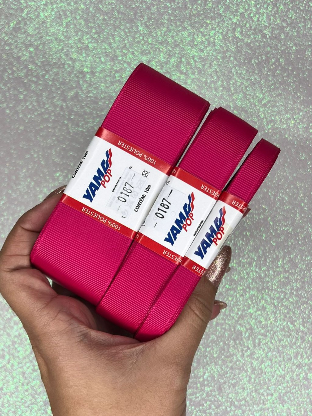 Fita Gorgurão Lisa YamaPOP Cor187-AZALEA 10mt