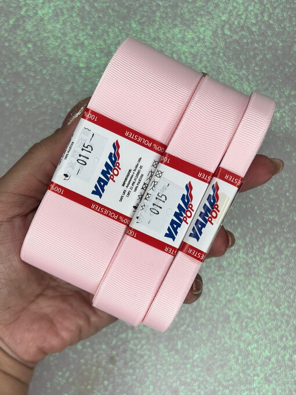 Fita Gorgurão Lisa YamaPOP Cor115-POWDER PINK 10mt