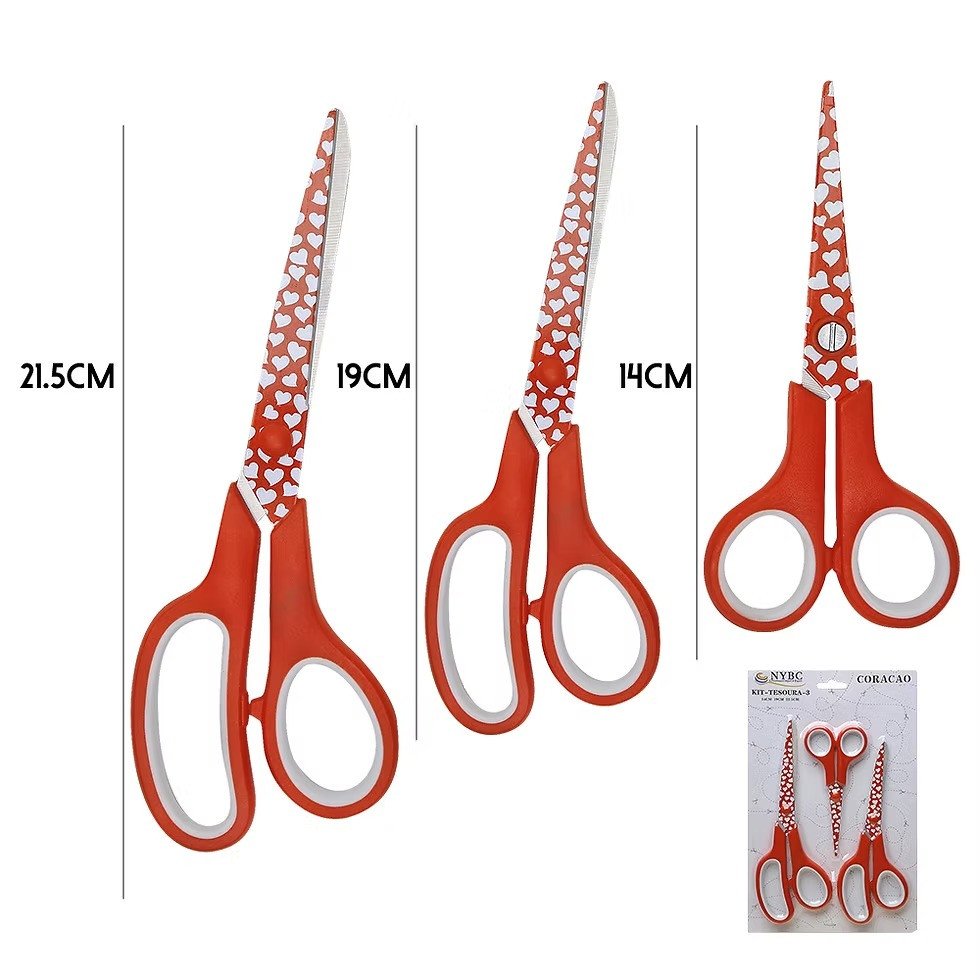 Kit Tesoura Corações Nybc 14cm / 19cm / 21,5cm 03und