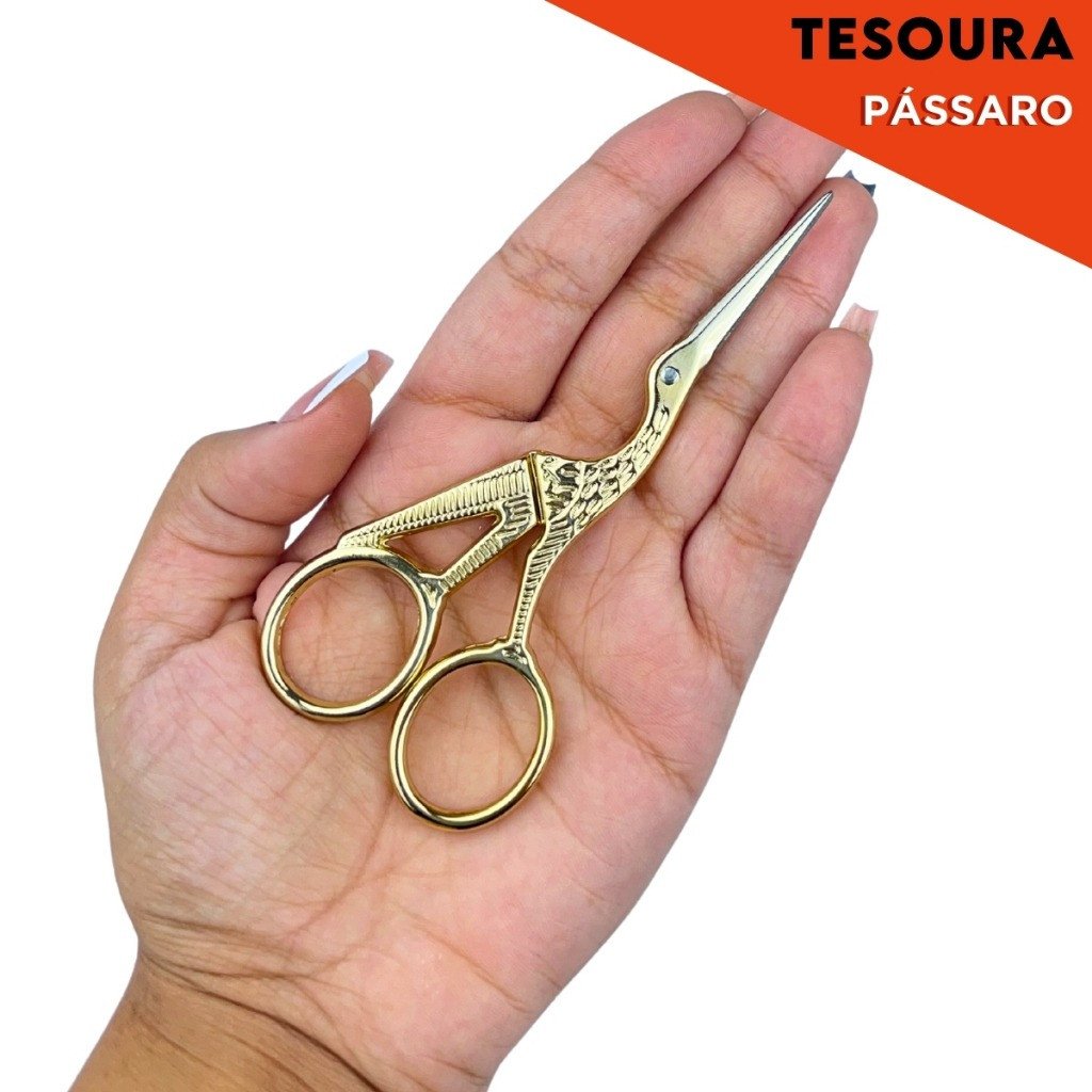 Tesoura Cegonha Nybc OURO 4,5cm 
