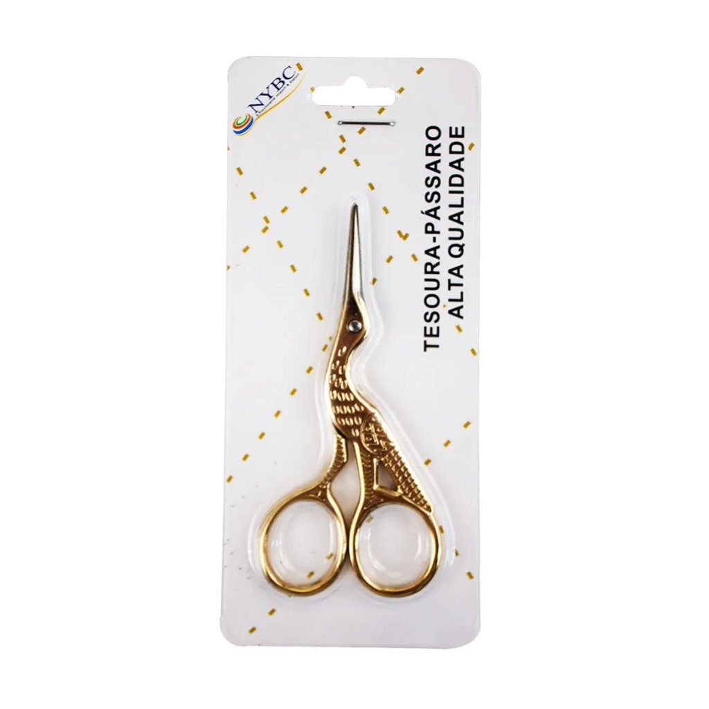 Tesoura Cegonha Nybc OURO 3,5cm 