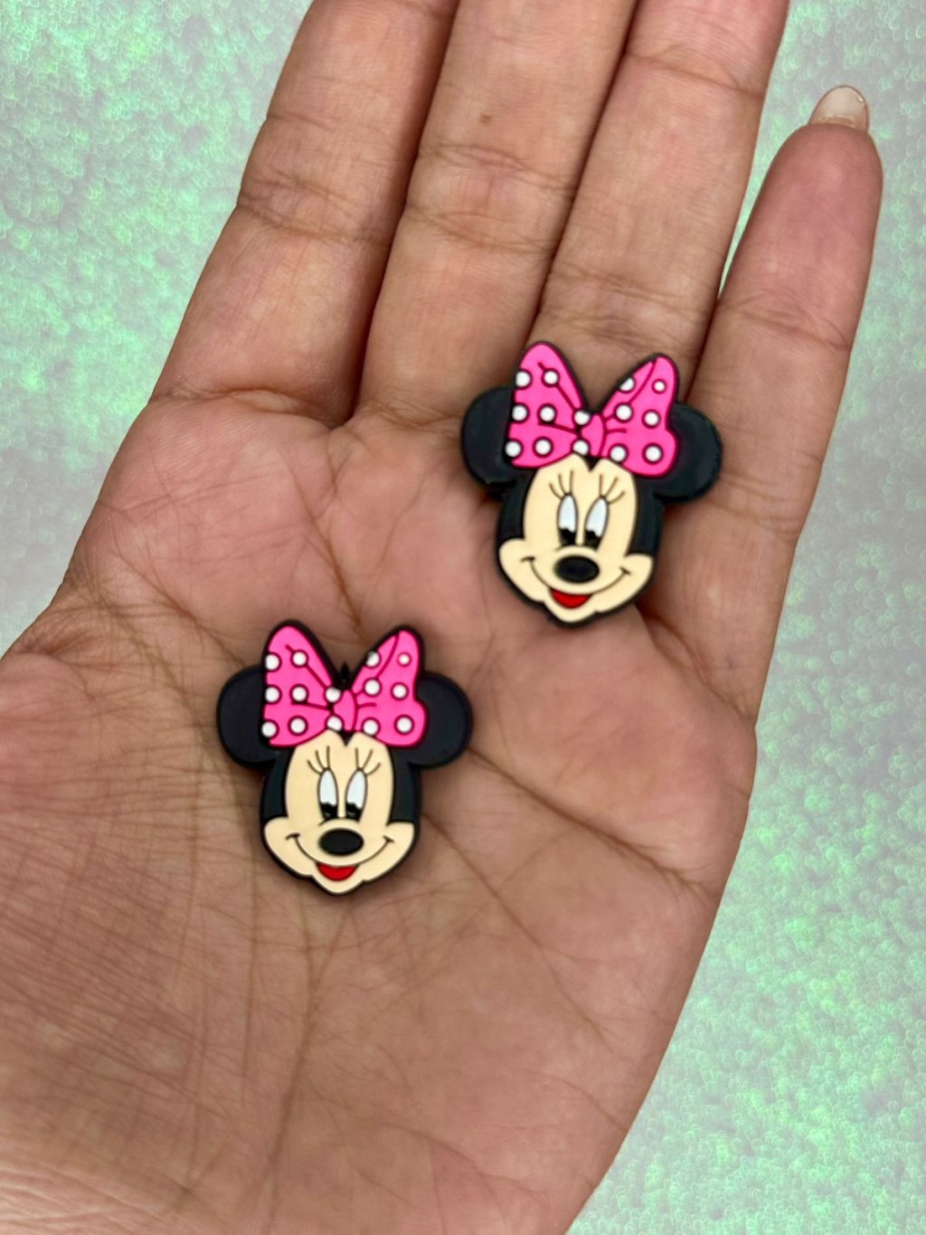 Aplique Emborrachado Minnie Lomil Ref:50122 Laço Pink 30mm 02und