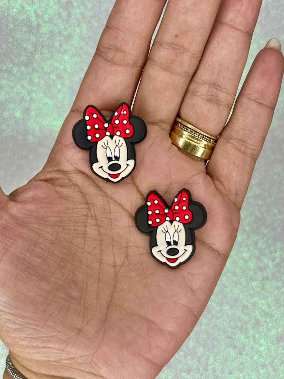 Aplique Emborrachado Minnie Lomil Ref:50122 Laço Vermelho 30mm 02und