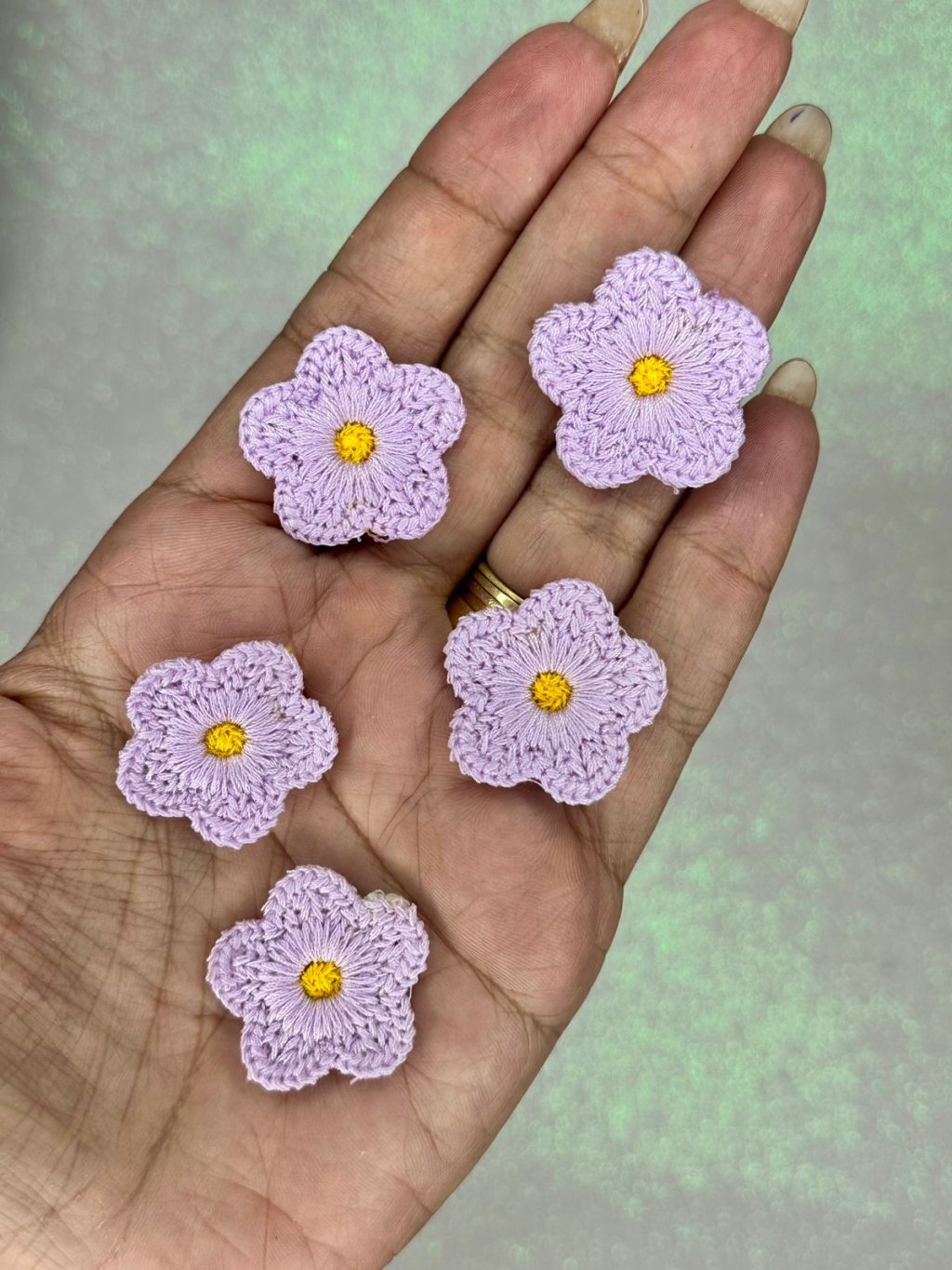 Aplique Flor Crochê PatImport Ref:50155 LAVANDA 30mm 05und