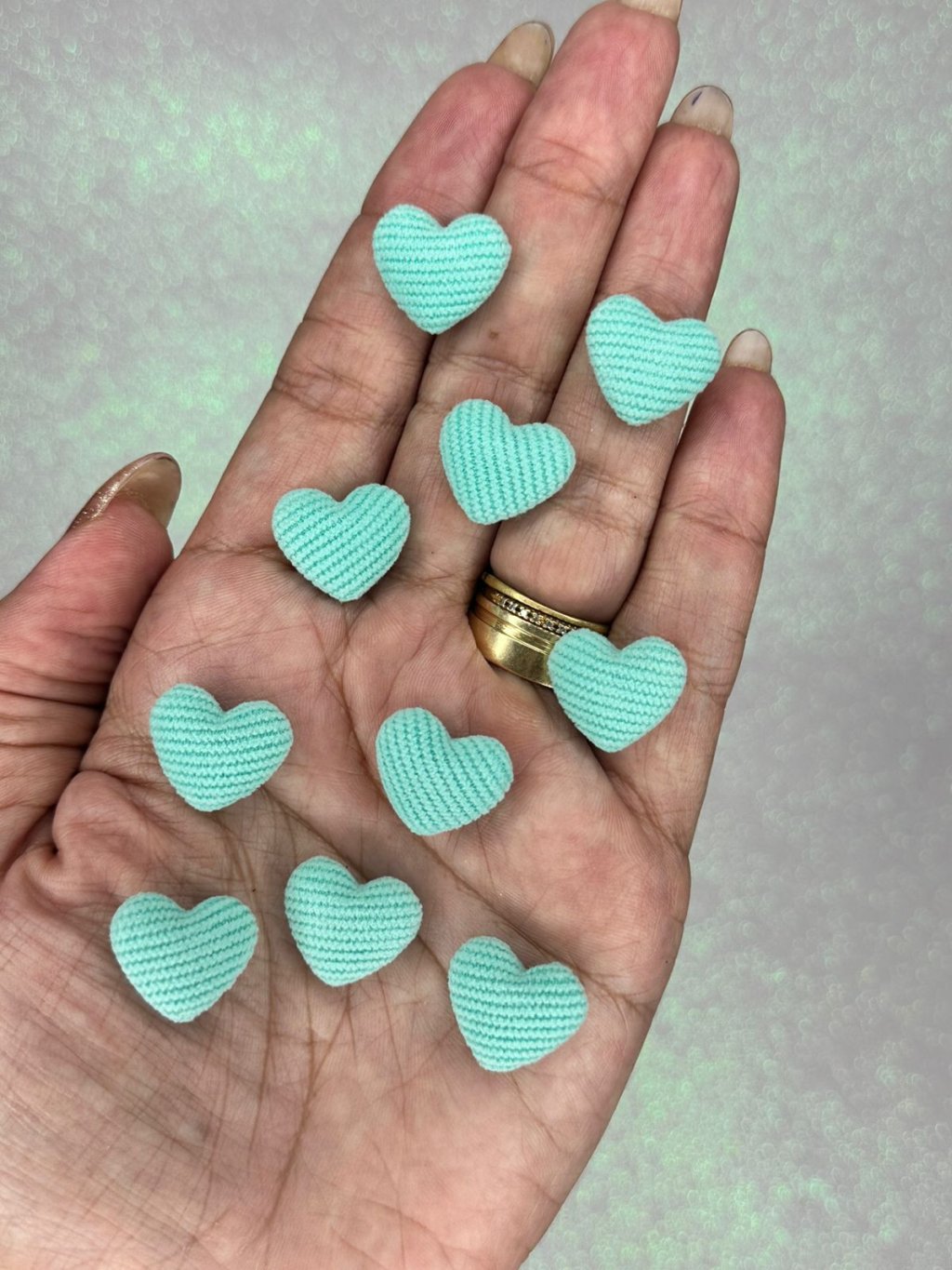 Aplique Coração Cotelê PP PatImport Ref:50157 ACQUA 18mm 05und