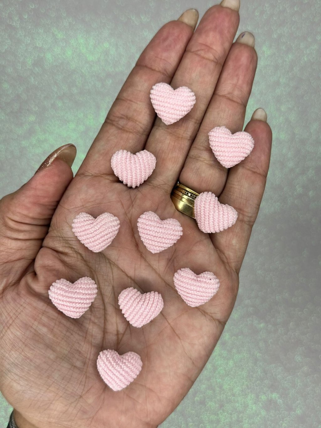 Aplique Coração Cotelê PP PatImport Ref:50157 ROSA CLARO 18mm 05und