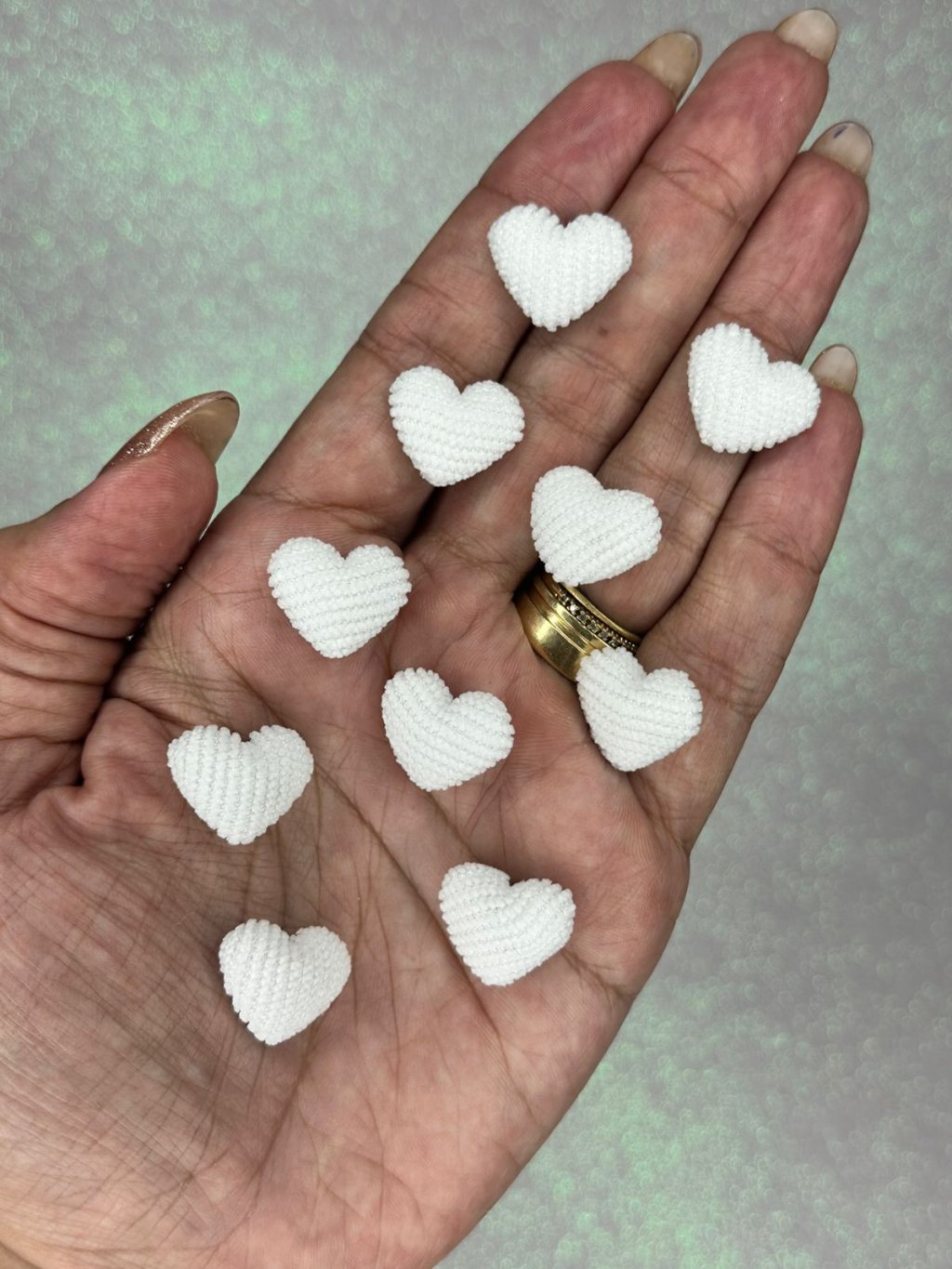 Aplique Coração Cotelê PP PatImport Ref:50157 BRANCO 18mm 05und