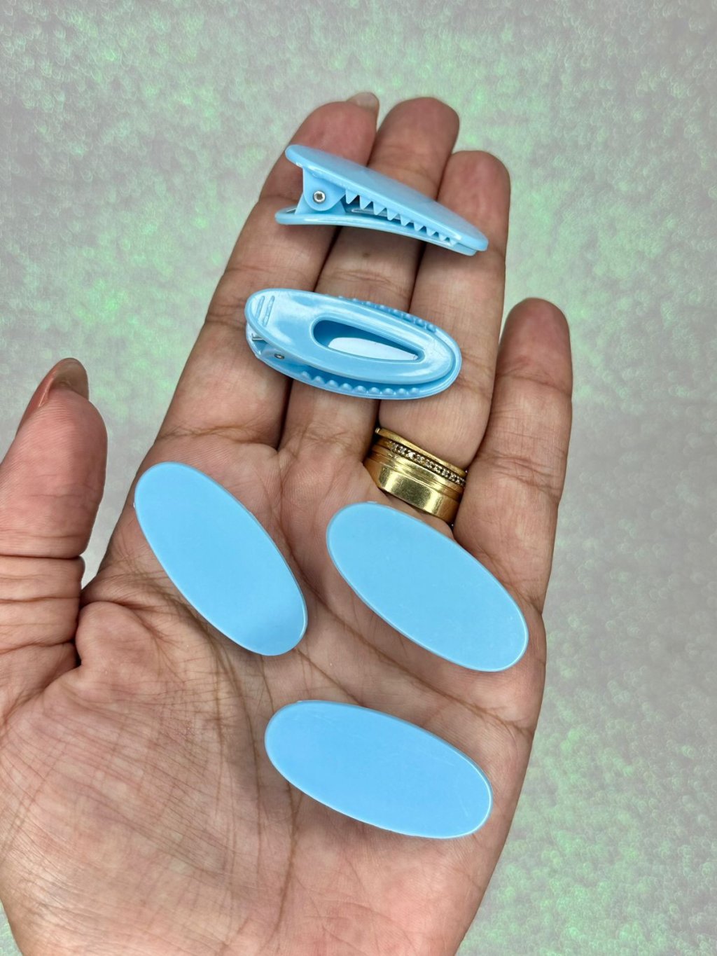 Bico Pato Plástico Oval Lomil Ref:50160 AZUL SERENITY 4cm 10und