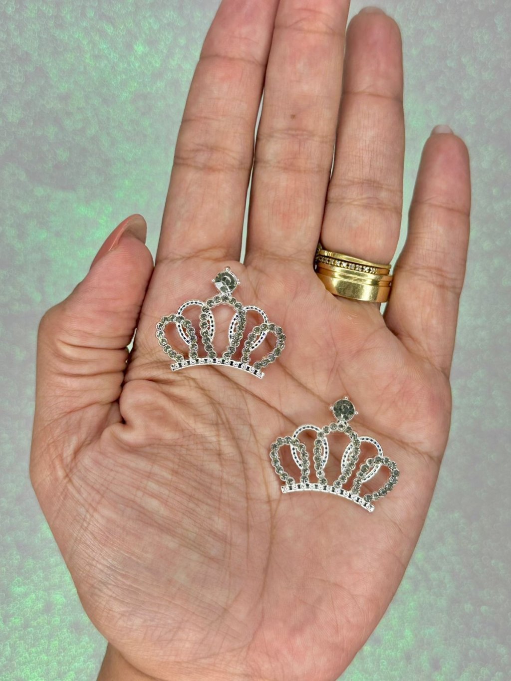 Aplique Coroa Strass Ref:50169 PRATA 32mm 01Und