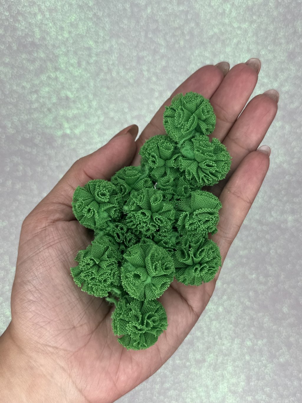 Pompom Tecido Malha Lomil Ref:50171 VERDE BANDEIRA 25mm 10und