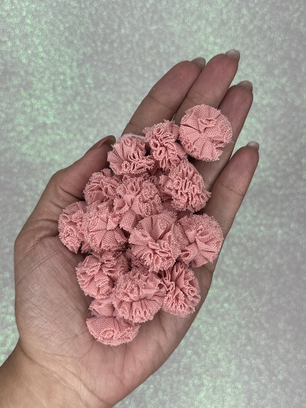 Pompom Tecido Malha Lomil Ref:50171 NUDE 25mm 10und