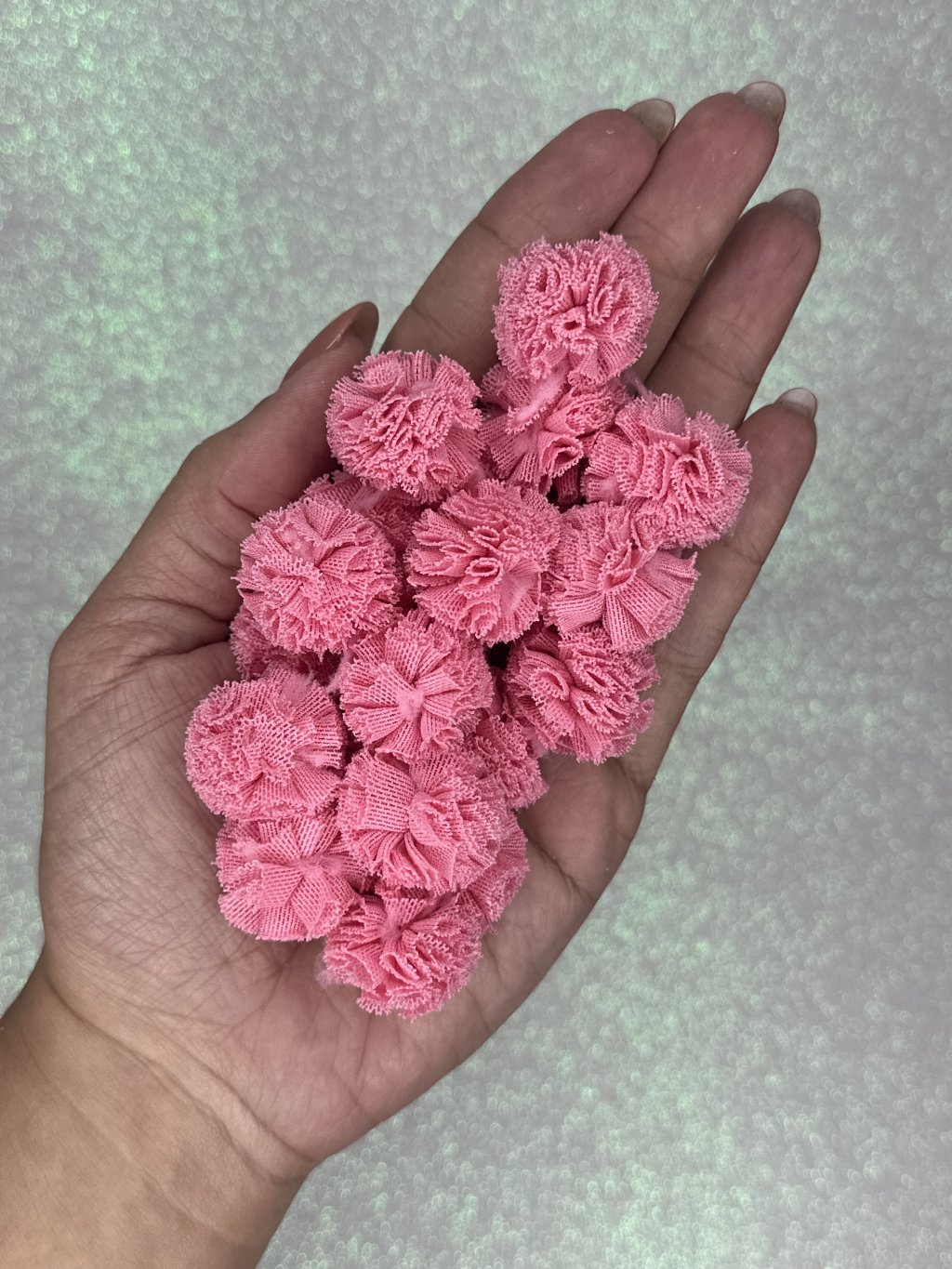 Pompom Tecido Malha Lomil Ref:50171 ROSA PÉTALA 25mm 10und