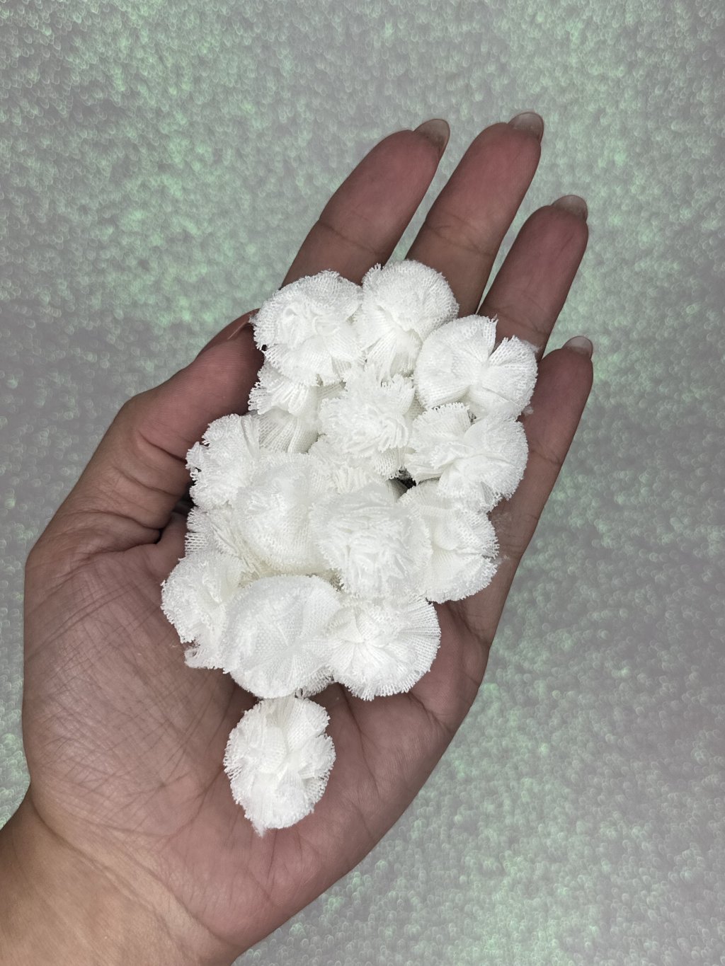 Pompom Tecido Malha Lomil Ref:50171 BRANCO 25mm 10und