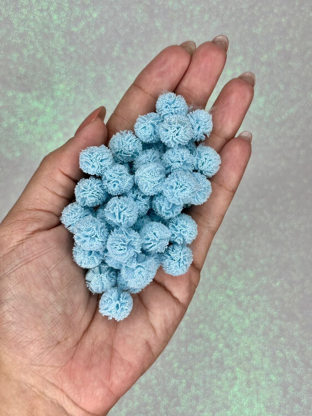 Pompom Tecido Malha Lomil Ref:50172 AZUL SERENITY 15mm 20und