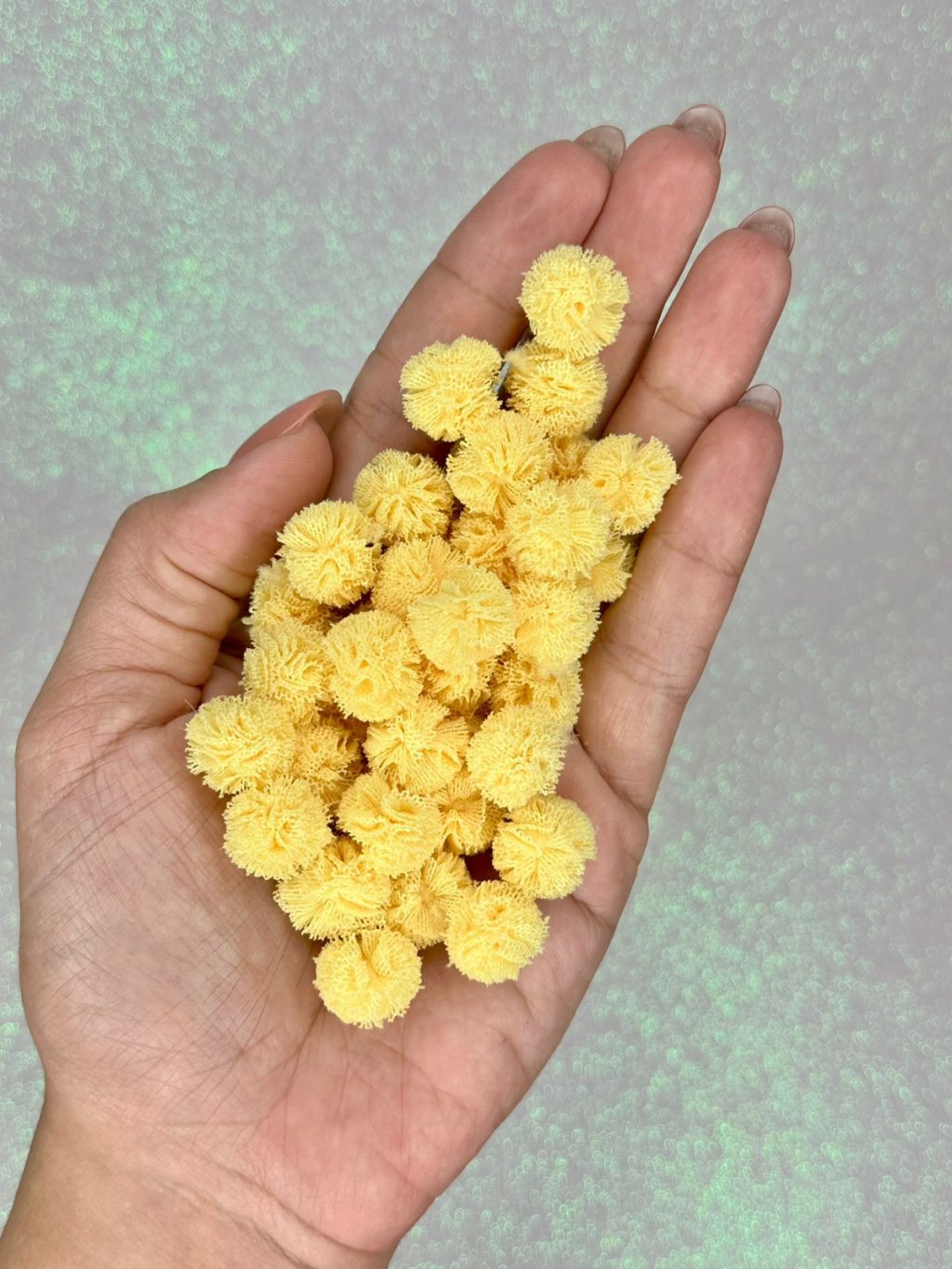 Pompom Tecido Malha Lomil Ref:50172 AMARELO CLARO 15mm 20und