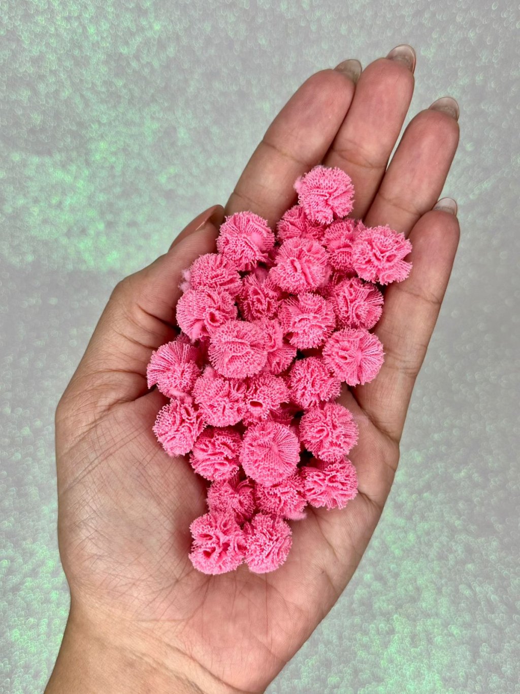 Pompom Tecido Malha Lomil Ref:50172 ROSA PÉTALA 15mm 20und